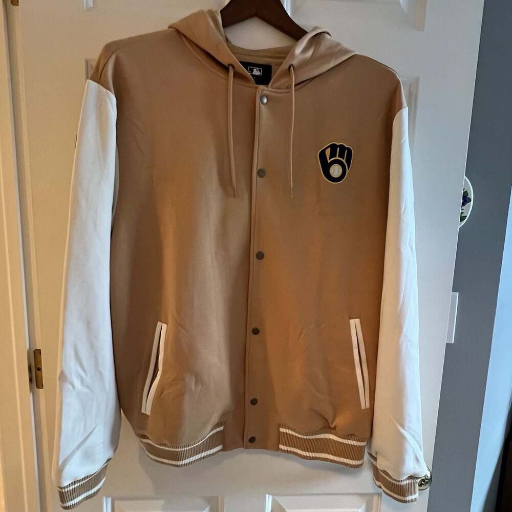 Milwaukee Brewers Varsity Hoodie Men's Darius Rucker Collection x MLB Brown/Whit